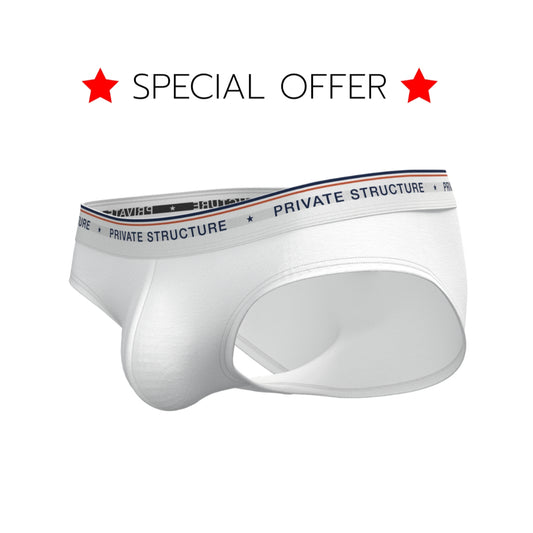 [SPECIAL OFFER] Private Structure กางเกงชั้นในชาย รุ่น CHUMM! Mid Waist Brief - Zephyr White [4630]