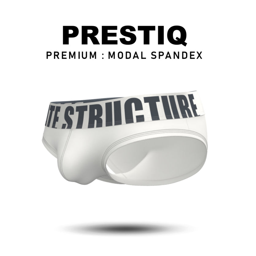 Private Structure กางเกงชั้นในชาย รุ่น Prestiq Low Rise Brief - Pure White [4649]
