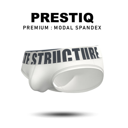 Private Structure กางเกงชั้นในชาย รุ่น Prestiq Low Rise Brief - Pure White [4649]