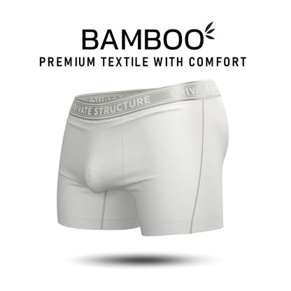 Private Structure กางเกงชั้นในชาย รุ่น Viscose From Bamboo Mid Waist Boxer Brief - Bright White [4380]