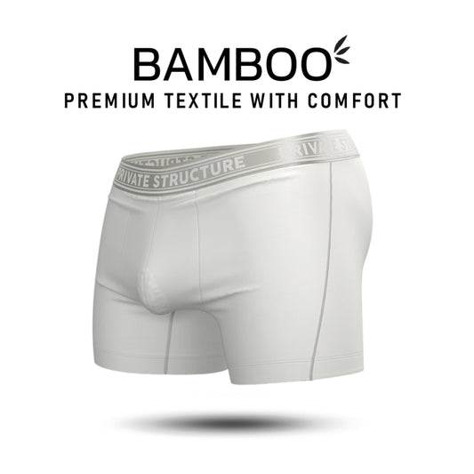 Private Structure กางเกงชั้นในชาย รุ่น Viscose From Bamboo Mid Waist Boxer Brief - Bright White [4380]