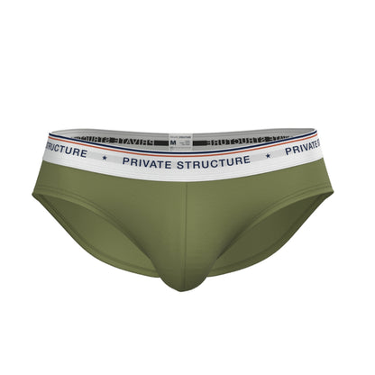 [SPECIAL OFFER] Private Structure กางเกงชั้นในชาย รุ่น  CHUMM! Mid Waist Brief - Tactical Green [4630]