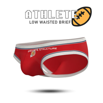 Private Structure กางเกงชั้นในชาย รุ่น Athlete Low Waist Mini Brief - Score Red [4644]