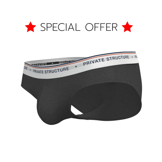 [SPECIAL OFFER] Private Structure กางเกงชั้นในชาย รุ่น  CHUMM! Mid Waist Brief - Elusive Grey [4630]