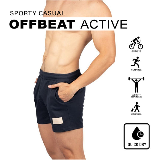 Private Structure กางเกงขาสั้นออกกำลังกาย Active Shorts – Dark Blue [4702] / นายแบบเอว 30" Size M