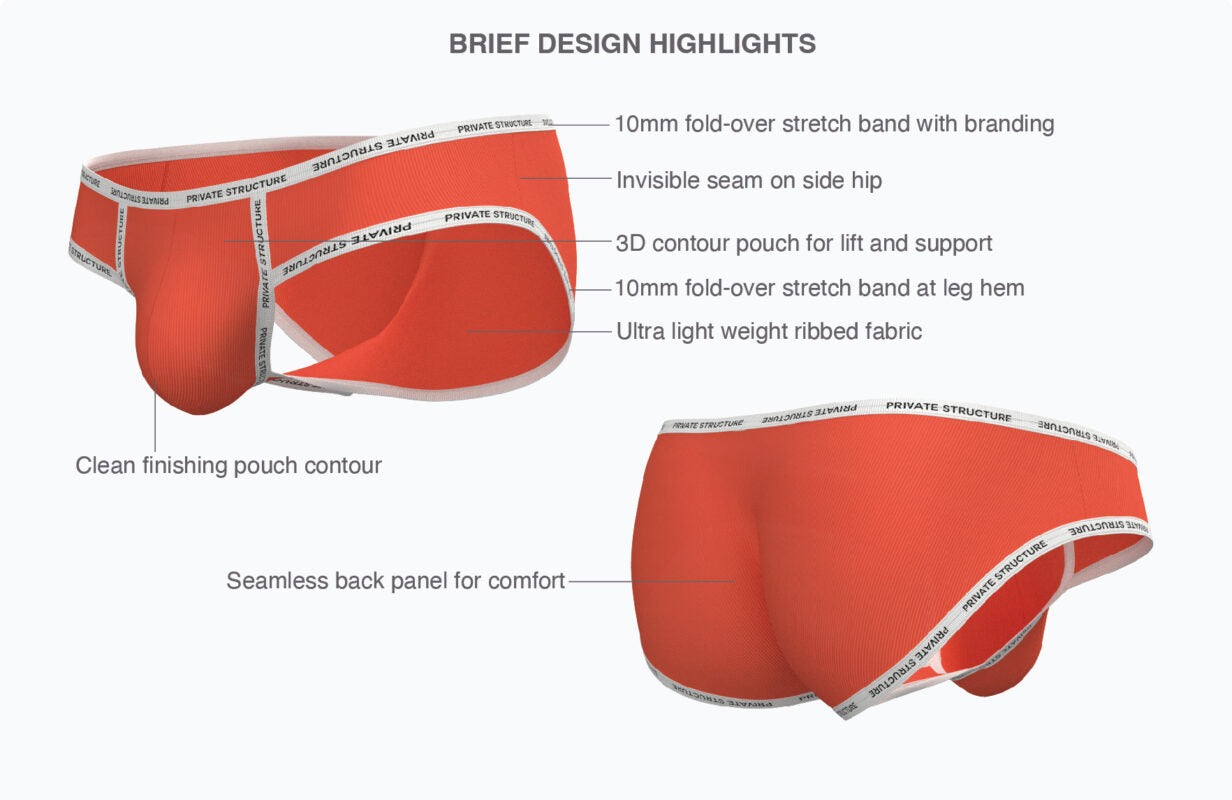 Private Structure กางเกงชั้นในชาย รุ่น Essence Gypsy Contour Brief – Tomato Red [4583]