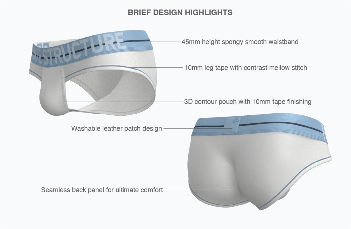 Private Structure กางเกงชั้นในชาย รุ่น MO-lite Contour Brief – IceBerg White [4573]