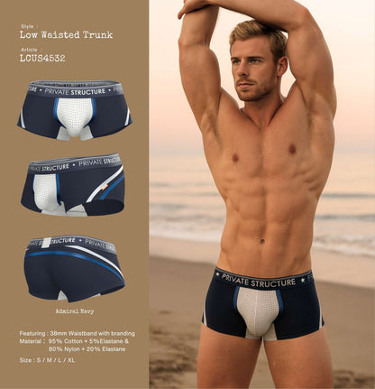 Private Structure กางเกงชั้นในชาย รุ่น Limited Militla Low Waisted Trunk - Admiral Navy [4532]