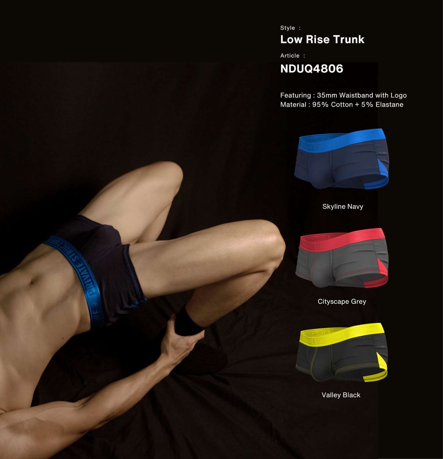 [NEW] Private Structure กางเกงชั้นในชาย รุ่น Night Drifter Trunk – Cityscape Grey [4806]