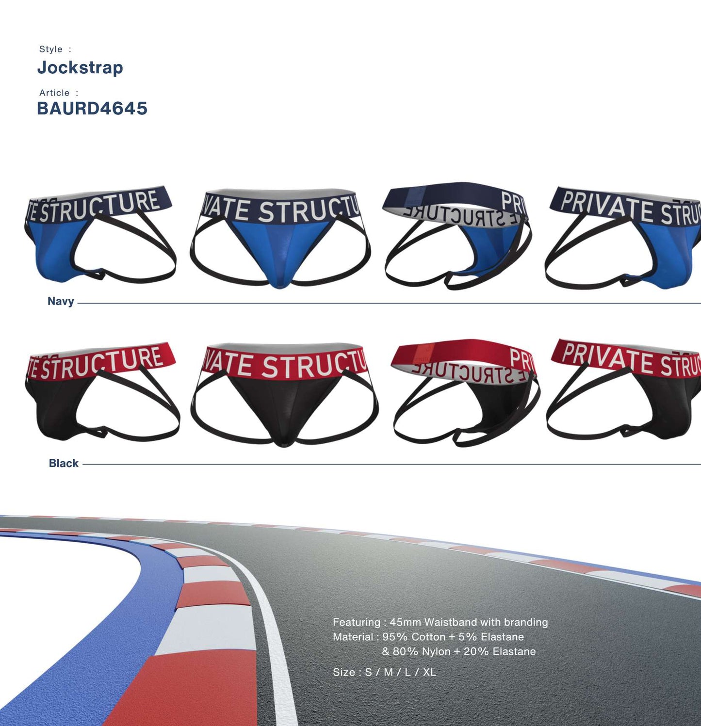Private Structure กางเกงชั้นในชาย รุ่น Athlete Jockstrap - Black [4645]