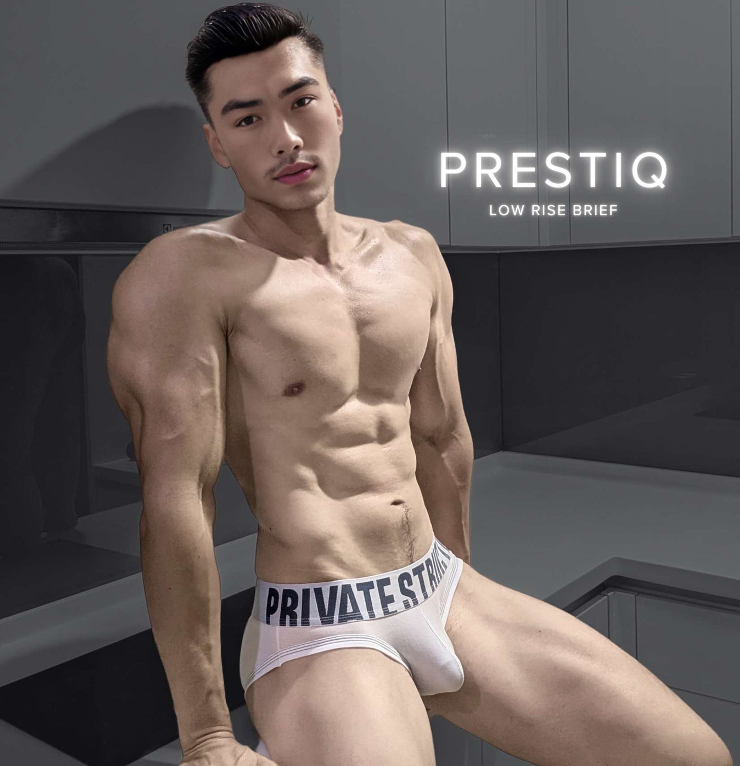 Private Structure กางเกงชั้นในชาย รุ่น Prestiq Low Rise Brief - Ink Black [4649]