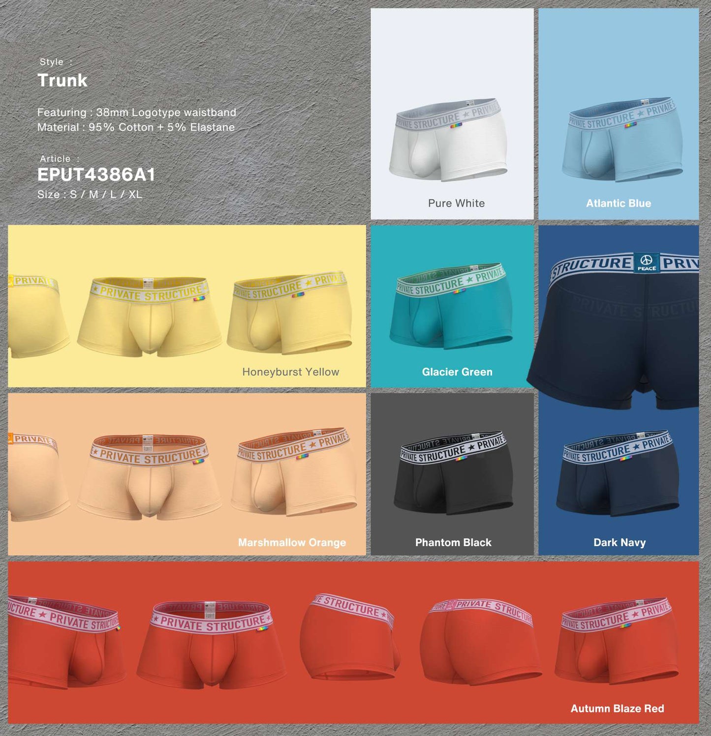 [SPECIAL OFFER] Private Structure กางเกงชั้นในชาย รุ่น PRD Mid Waist Trunk - Glacier Green [4386]