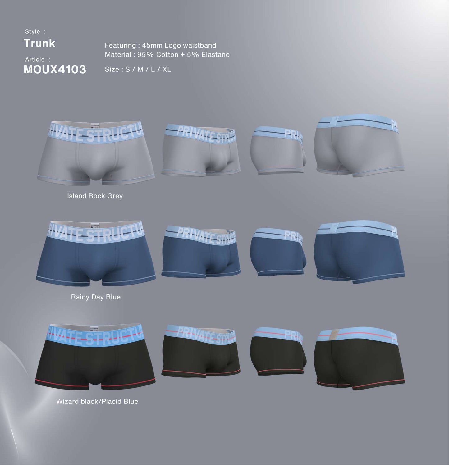 Private Structure กางเกงชั้นในชาย รุ่น MO-lite Trunk - Magnolia White [4103]