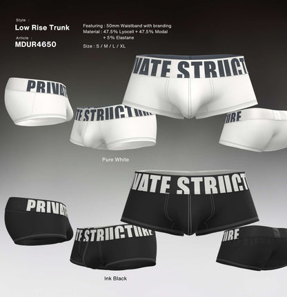 Private Structure กางเกงชั้นในชาย รุ่น Prestiq Low Rise Trunk - Pure White [4650]