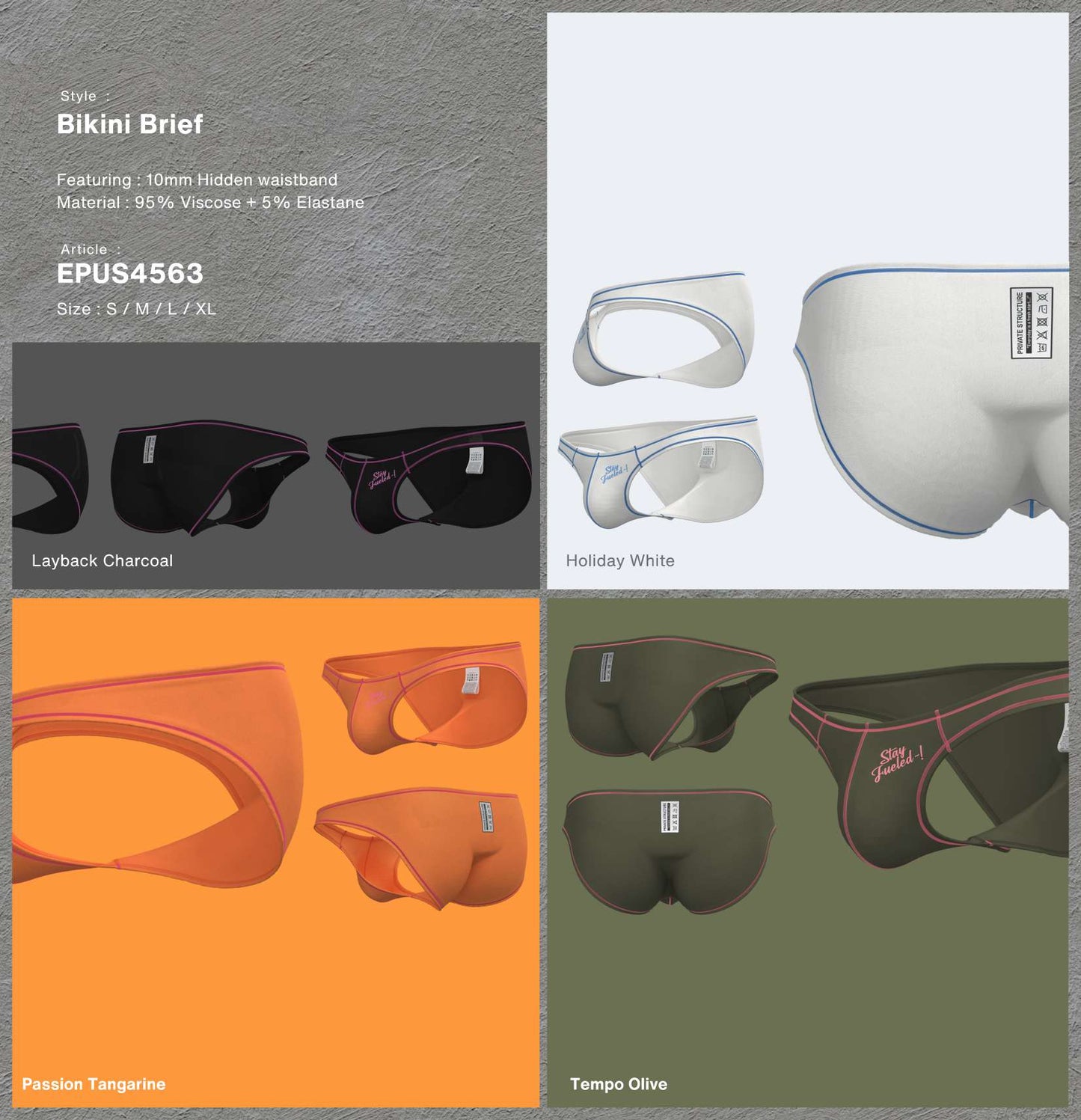 [SPECIAL OFFER] Private Structure กางเกงชั้นในชาย รุ่น PRD Eutopia Bikini Brief - Passion Tangarine [4563]