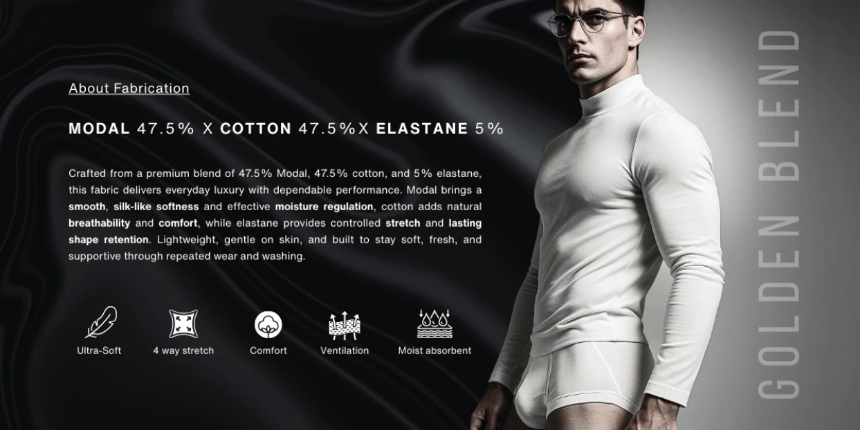 [NEW] Private Structure กางเกงชั้นในชาย รุ่น AURA-Modal Blended Brief – Egret White [4808]